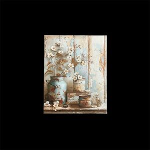 Farmhouse Rustic Flower Canvas Print Wooden Frame Home Decor for Hanging